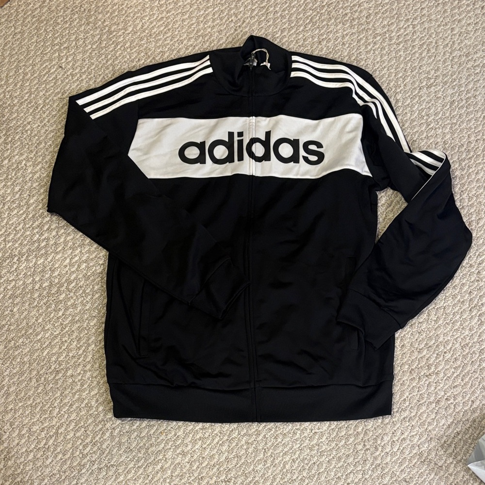 adidas Black and White Lightweight Track Jacket